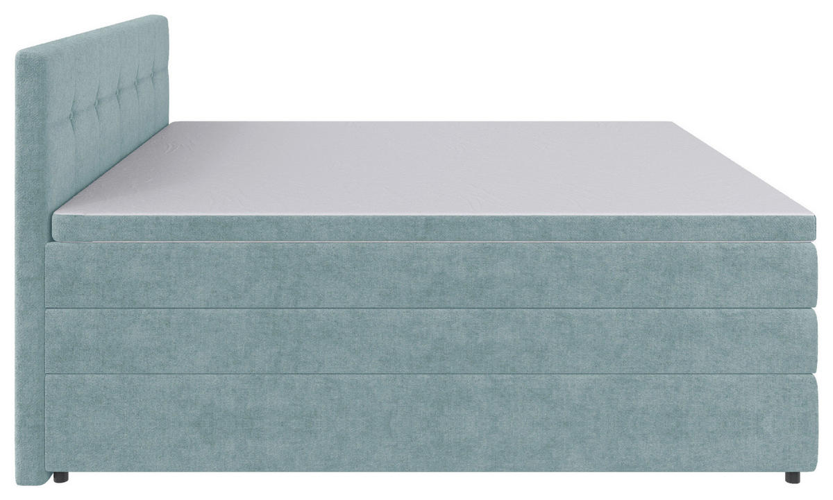 BOXSPRINGBETT 180/200 cm  in Hellblau  - Schwarz/Hellblau, KONVENTIONELL, Kunststoff/Textil (180/200cm) - Carryhome