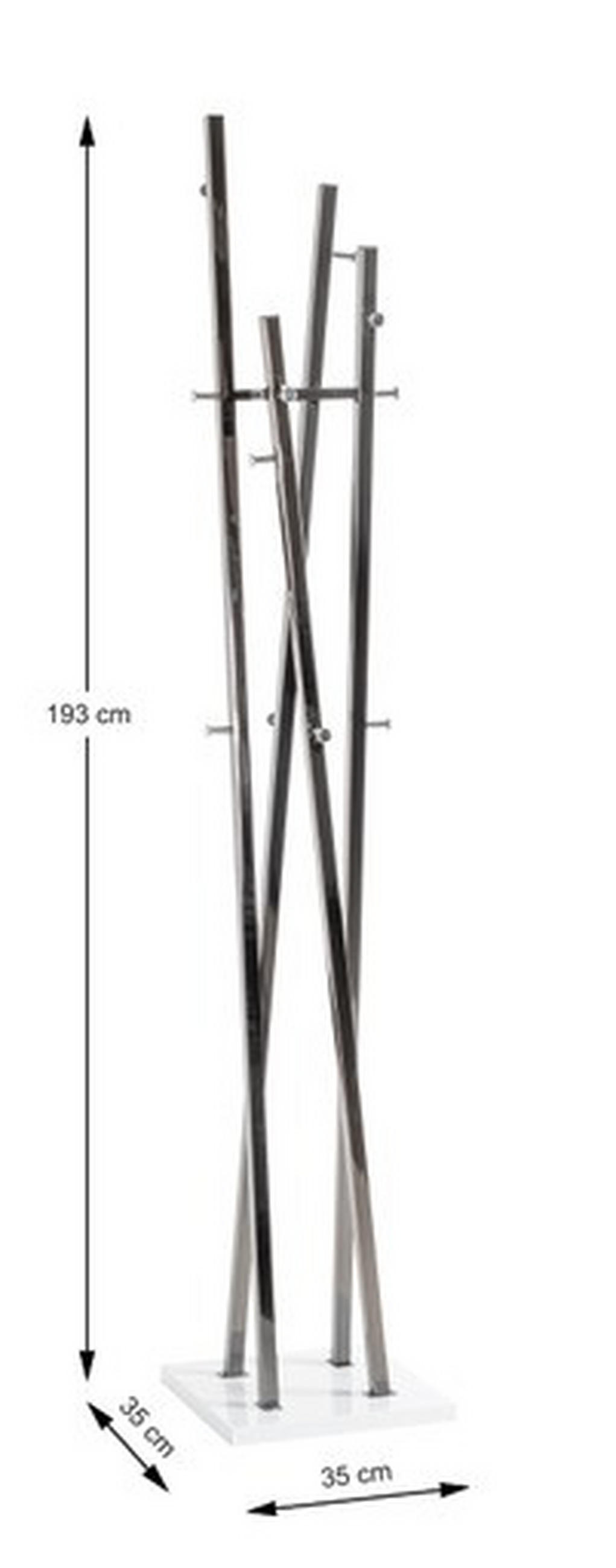 VJEŠALICA SAMOSTOJEĆA boje grafita, bijela  drvo, metal   - bijela/boje grafita, Design, drvo/metal (35/193/35cm)
