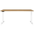 SCHREIBTISCH 180/80/72-118 cm  in Braun, Weiß, Eichefarben  - Eichefarben/Braun, MODERN, Holzwerkstoff/Metall (180/80/72-118cm) - Novel