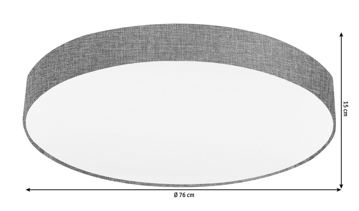 STROPNÉ SVIETIDLO, 76/15 cm  - sivá/biela, Design, kov/textil (76/15cm) - Eglo