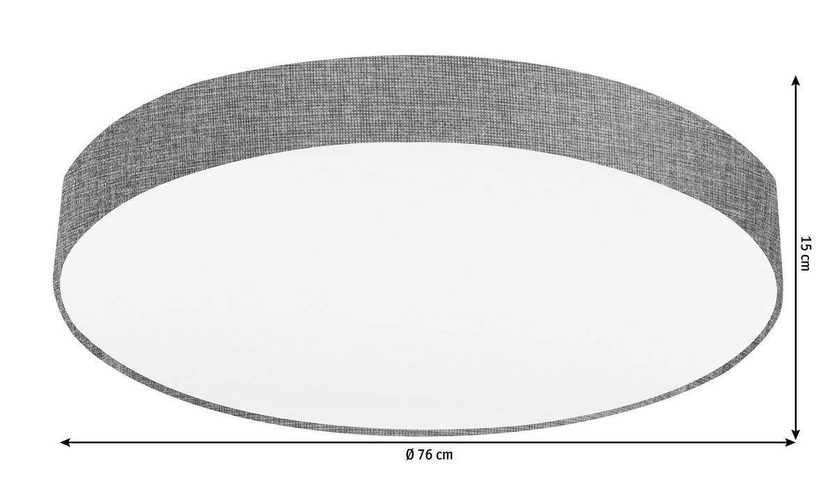 kaufen Deckenleuchte Stoff Grau in rund