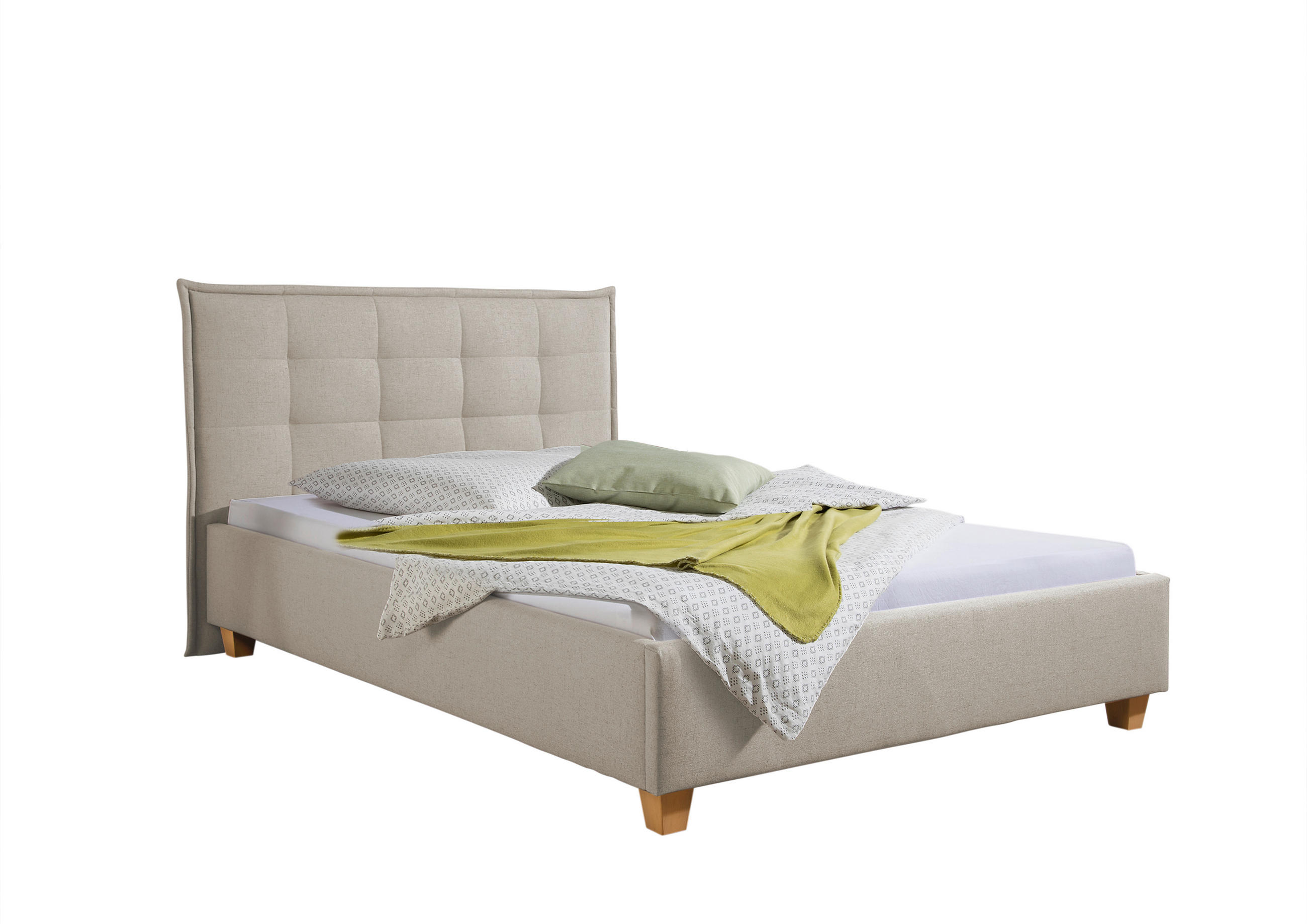 POLSTERBETT 140/200 cm,  in Beige,  - Beige/Naturfarben, MODERN, Holz/Textil (140/200cm) - Livetastic