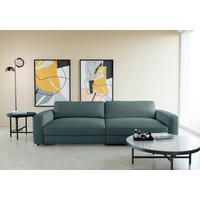 BIGSOFA in Cord Blaugrau  - Blaugrau/Schwarz, Modern, Kunststoff/Textil (264/84/125cm) - Trendmanufaktur