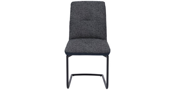 SCHWINGSTUHL in Stahl Flachgewebe - Schwarz, Design, Textil/Metall (48/91/62cm) - Dieter Knoll