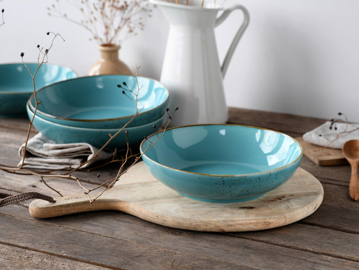 SCHÜSSELSET Nature Collection 4-teilig  - Blau, Design, Keramik - Creatable