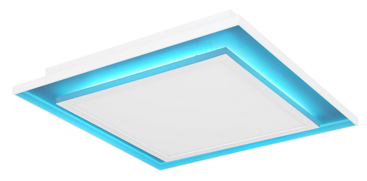 STROPNÍ LED SVÍTIDLO, 44.3/44.3/6.3 cm - bílá, Design, kov/plast (44.3/44.3/6.3cm) - Globo