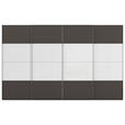 SCHWEBETÜRENSCHRANK  in Graphitfarben, Weiß  - Chromfarben/Graphitfarben, KONVENTIONELL, Glas/Holzwerkstoff (361/235/68cm) - Novel