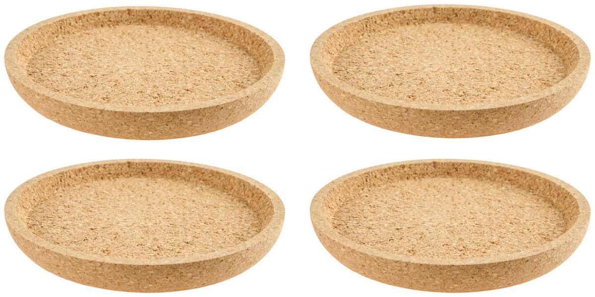UNTERSETZERSET 4-teilig  - Braun, Design, Holz (8,70/1,20/8,70cm) - Leonardo