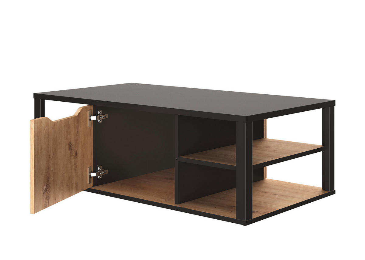 KONFERENČNÍ STOLEK, černá, barvy dubu, kompozitní dřevo, 110/60/38 cm - barvy dubu/černá, Design, kompozitní dřevo (110/60/38cm) - MID.YOU