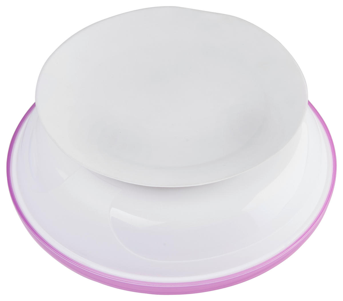 WARMHALTETELLER  - Rosa/Weiß, Basics, Kunststoff (17.5/8cm) - My Baby Lou