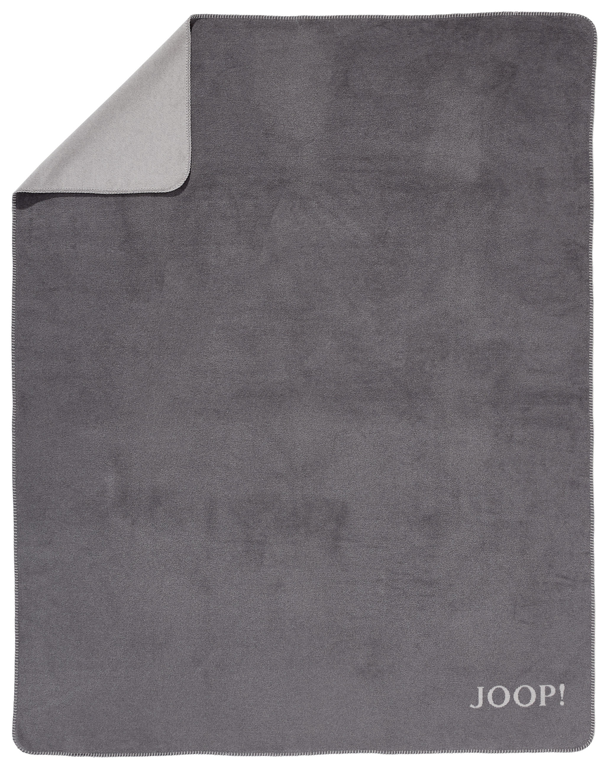 WOHNDECKE Uni Doubleface 150/200 cm - Hellgrau/Graphitfarben, Basics, Textil (150/200cm) - Joop!