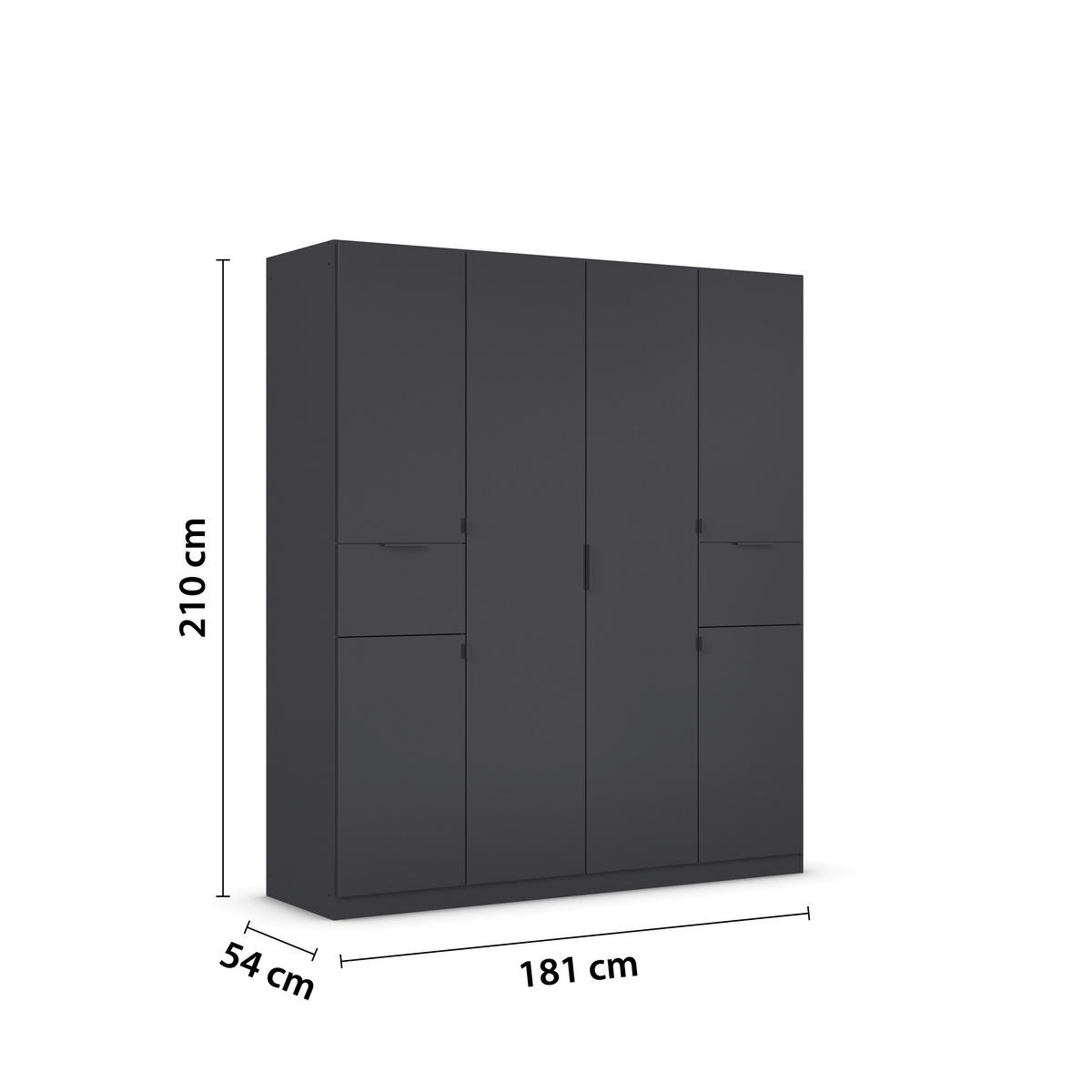 DREHTÜRENSCHRANK in Grau  - Grau, Modern, Holzwerkstoff/Metall (181/210/54cm) - Rauch Möbel