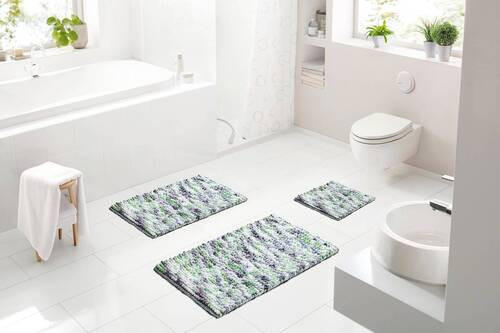 BIDET-VORLEGER Grau, Grün 55/60 cm - Grau/Grün, KONVENTIONELL, Kunststoff/Textil (55/60cm) - Grund