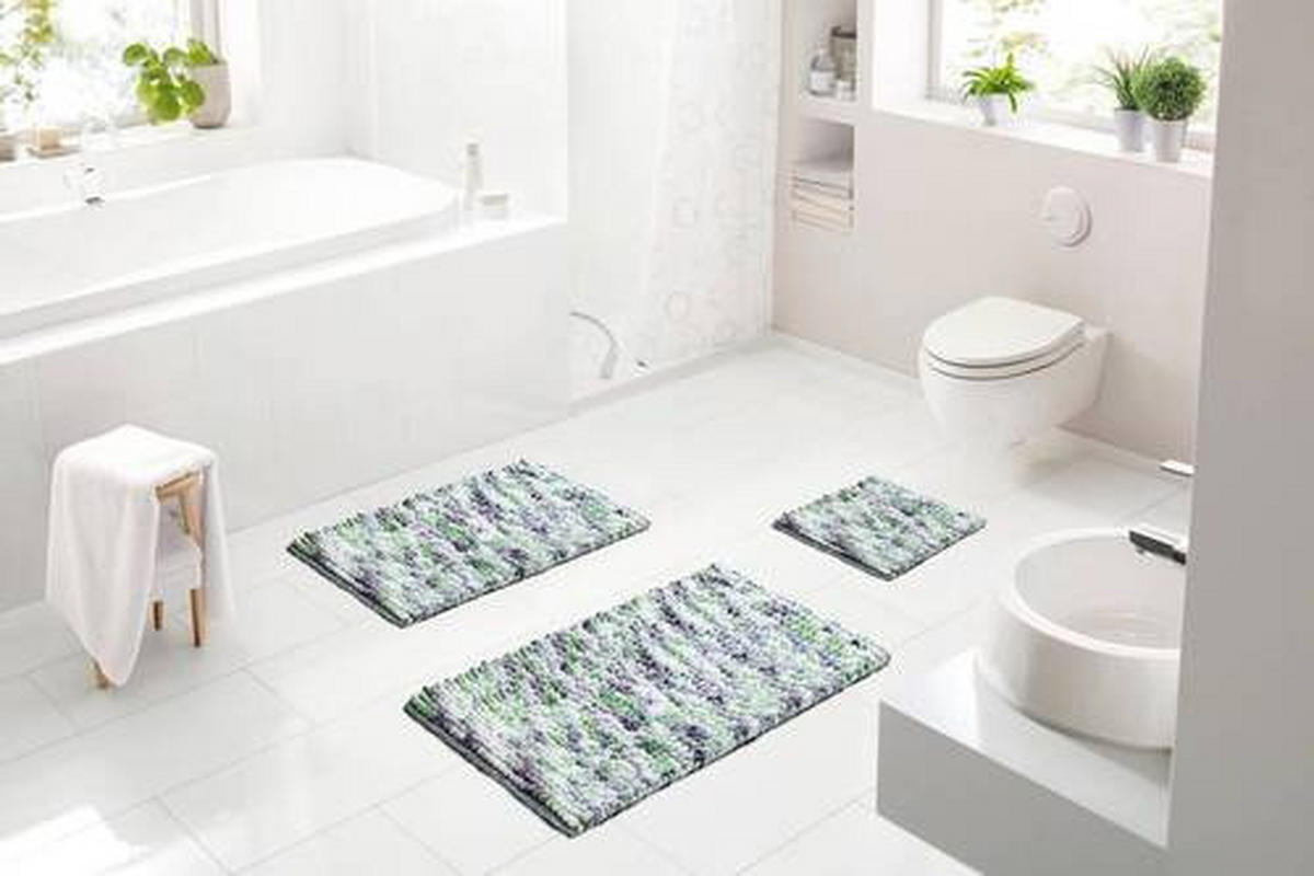 BIDET-VORLEGER Grau, Grün 55/60 cm  - Grau/Grün, KONVENTIONELL, Kunststoff/Textil (55/60cm) - Grund