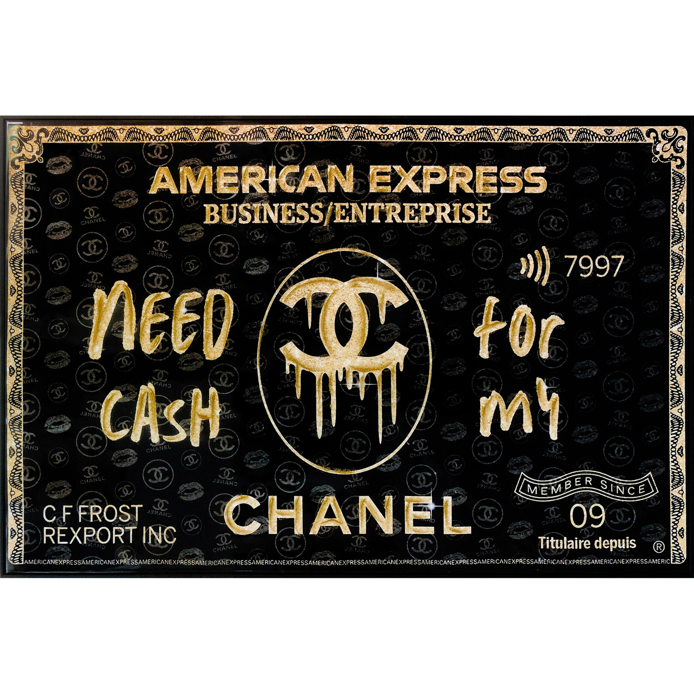 ULJANA SLIKA  120/80 cm       - zlatna/crna, Trendi, drvo/tekstil (120/80cm) - Monee