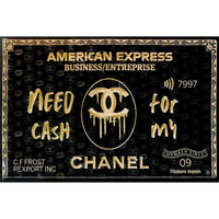 OLJEMÅLNING 120/80 cm  - svart/guldfärgad, Trend, trä/textil (120/80cm) - Monee