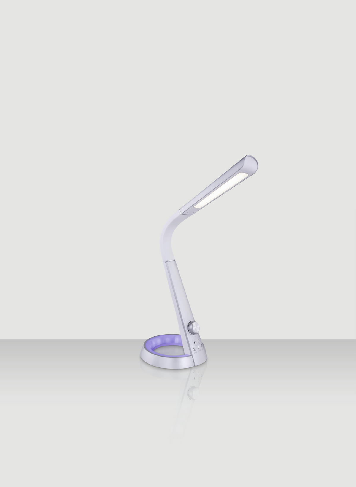 LED ÍRÓASZTALI LÁMPA - ezüst/fehér, Design, műanyag (34,3/18,3/64cm) - Novel