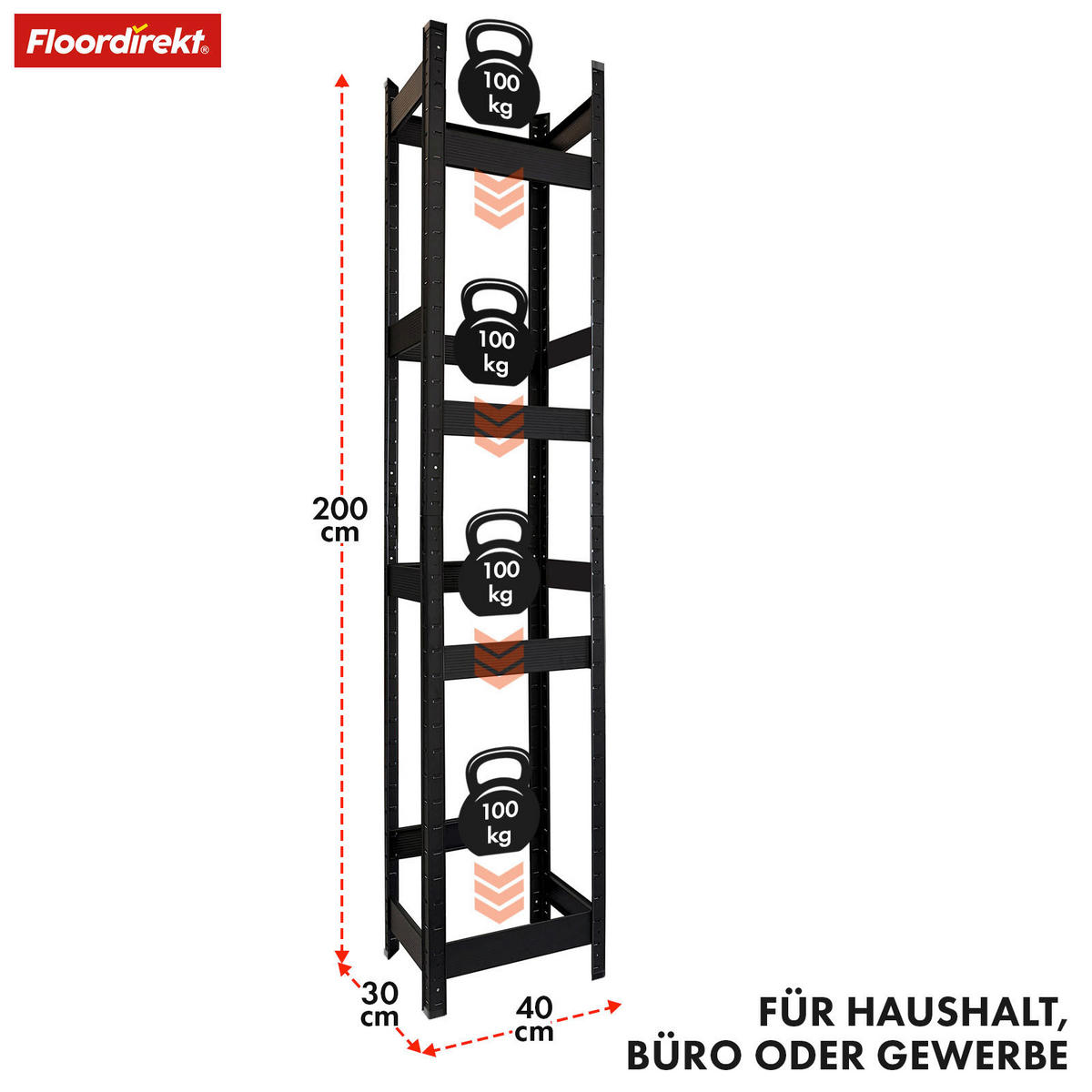 FLASCHENREGAL  - Schwarz Hochglanz, Basics, Metall (40/200/30cm) - Floordirekt