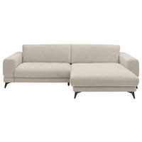 ECKSOFA Naturfarben Chenille  - Schwarz/Naturfarben, KONVENTIONELL, Textil/Metall (292/194cm) - SetOne by Musterring