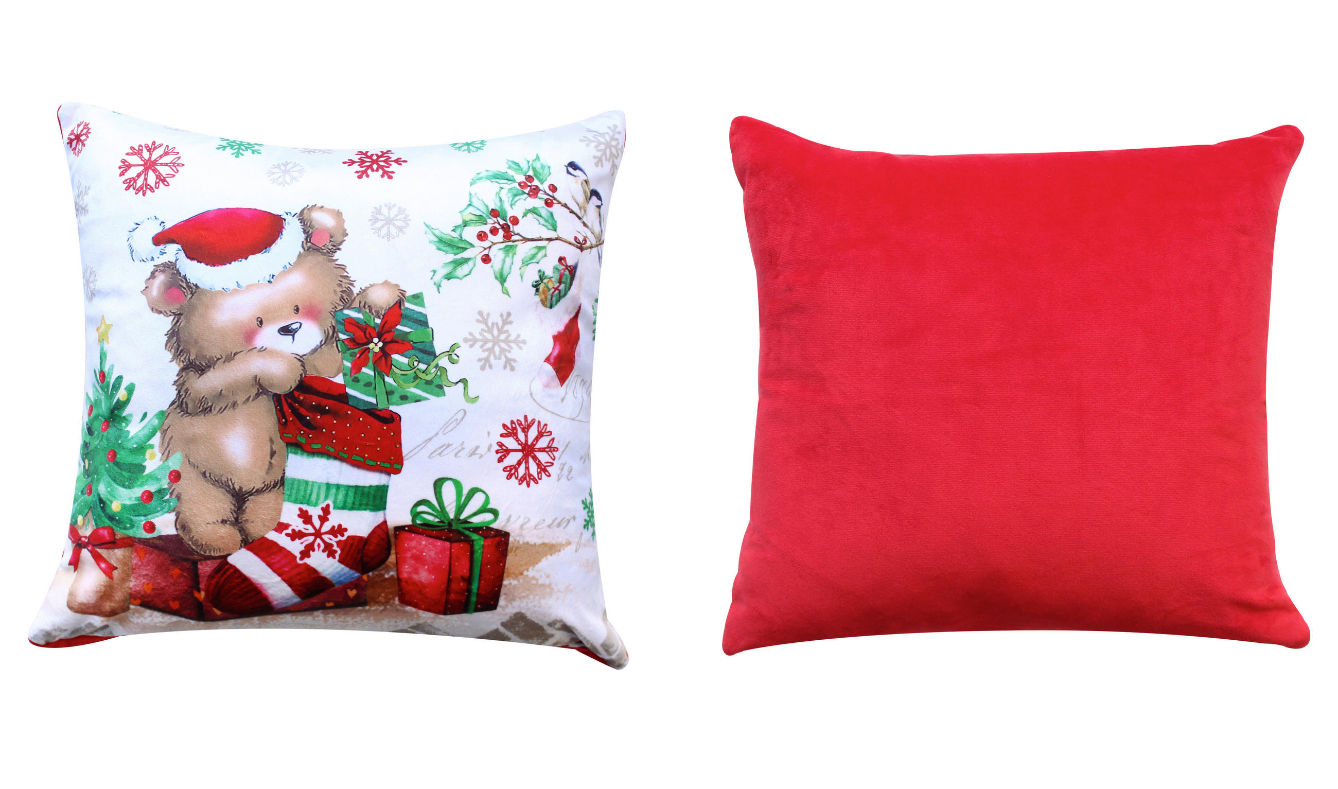 DÍSZPÁRNA  - piros, Basics, textil (45/45/8cm)