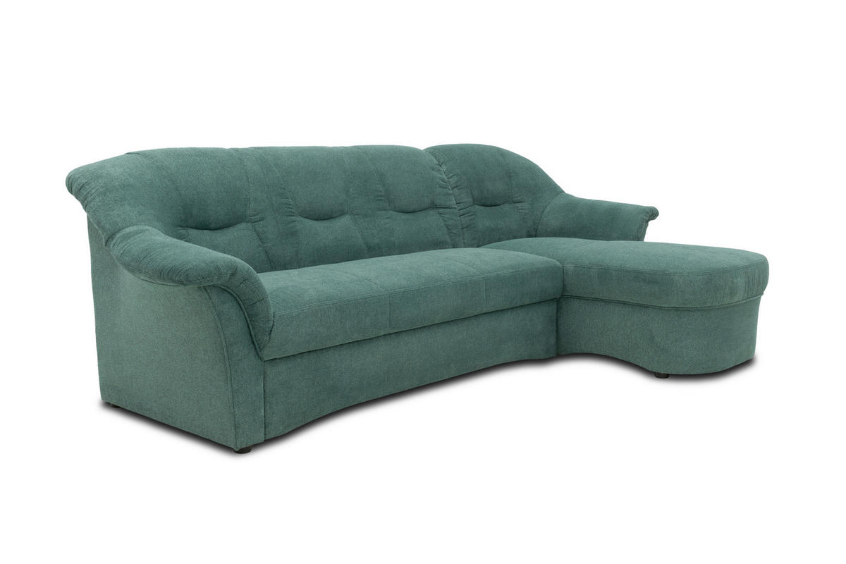 ECKSOFA Petrol Mikrofaser  - Petrol/Schwarz, KONVENTIONELL, Kunststoff/Textil (232/146cm) - MID.YOU