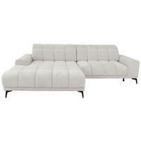 ECKSOFA inkl.Funktionen Hellgrau Chenille  - Hellgrau/Schwarz, MODERN, Textil/Metall (195/300cm) - Xora
