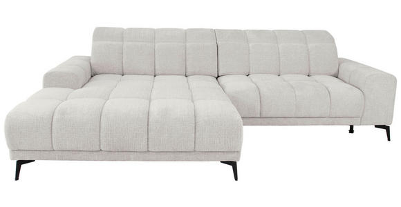 ECKSOFA inkl.Funktionen Hellgrau Chenille  - Hellgrau/Schwarz, MODERN, Textil/Metall (195/300cm) - Xora