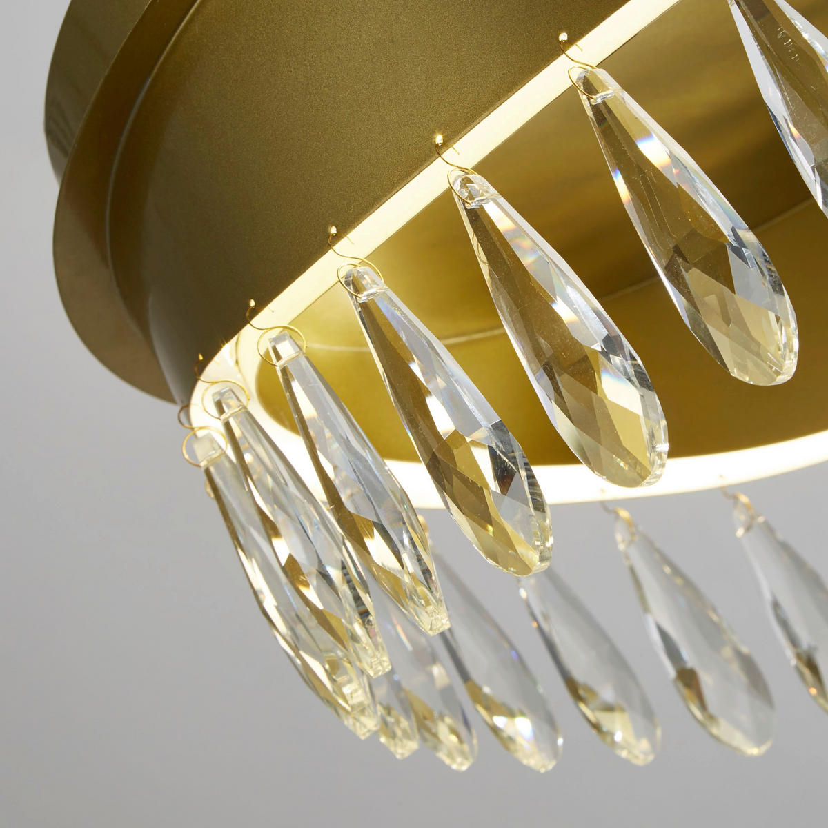 LED-DECKENLEUCHTE Jewel 43/22 cm   - Goldfarben, LIFESTYLE, Glas/Metall (43/22cm) - Searchlight
