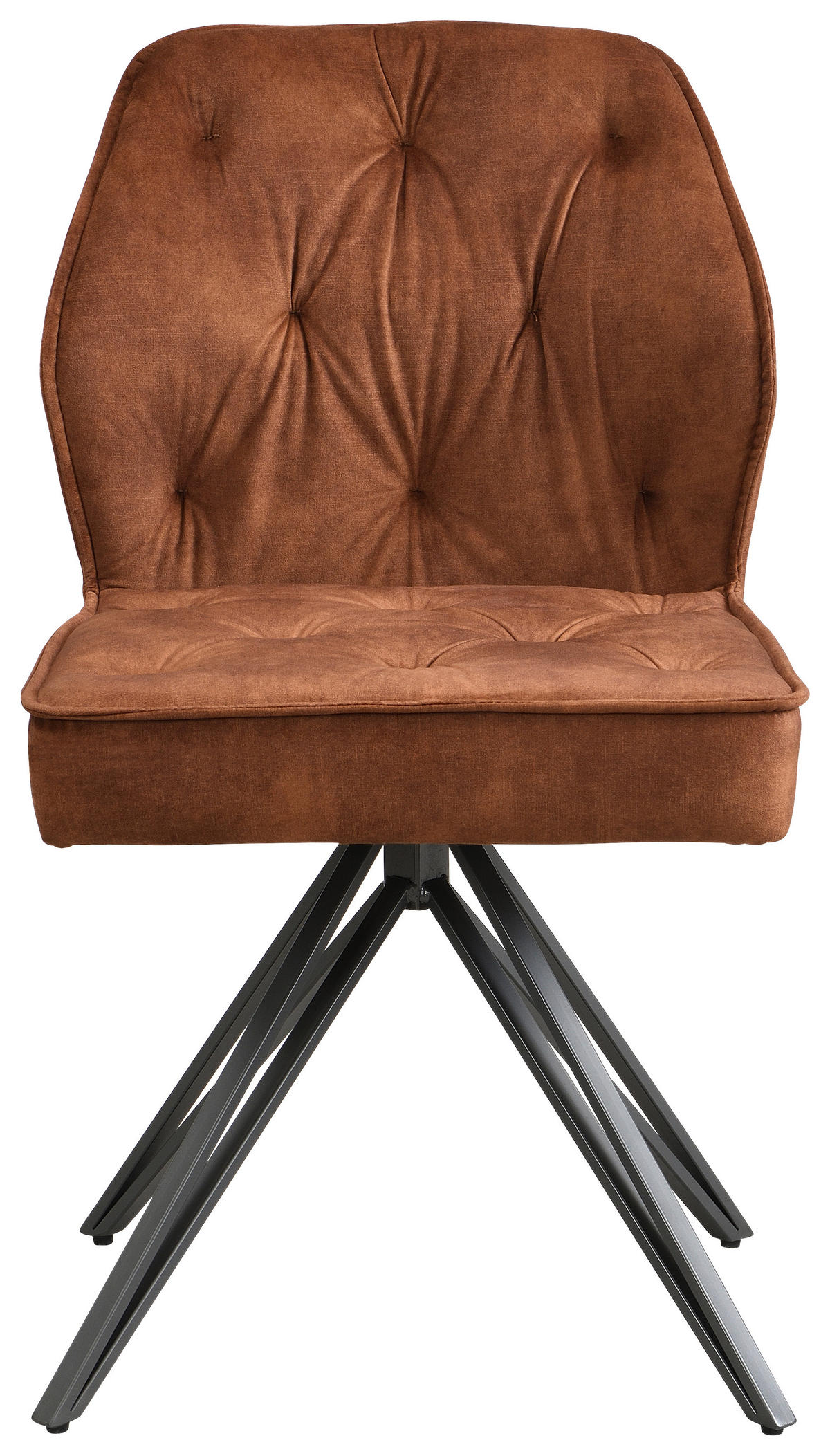 STOL , , vävt tyg  - cognacfärgad/svart, Design, metall/textil (50/85/60cm) - Carryhome