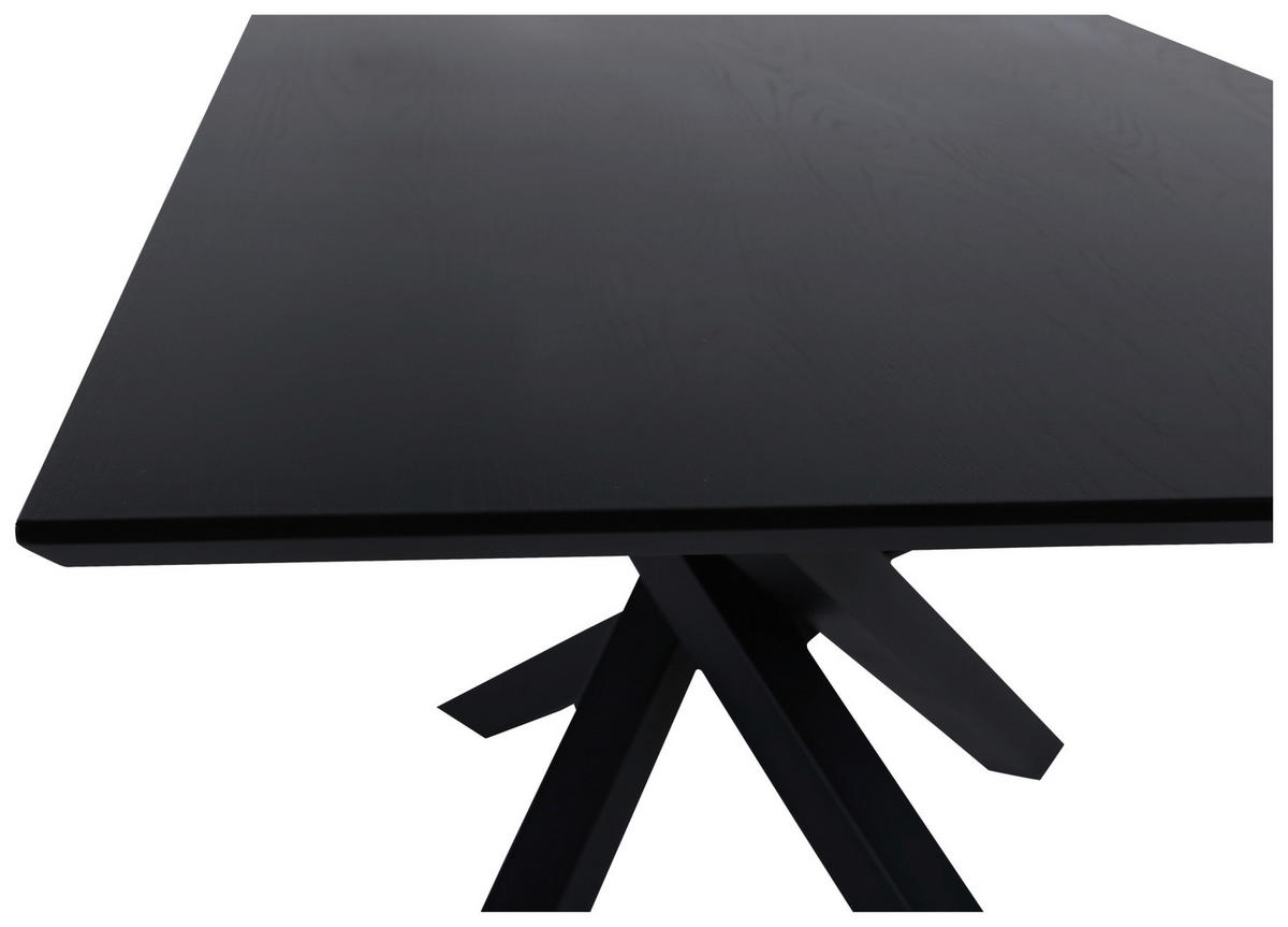 ESSTISCH furniert rechteckig Schwarz  - Schwarz, Design, Holzwerkstoff/Metall (180/90/76cm) - Livetastic