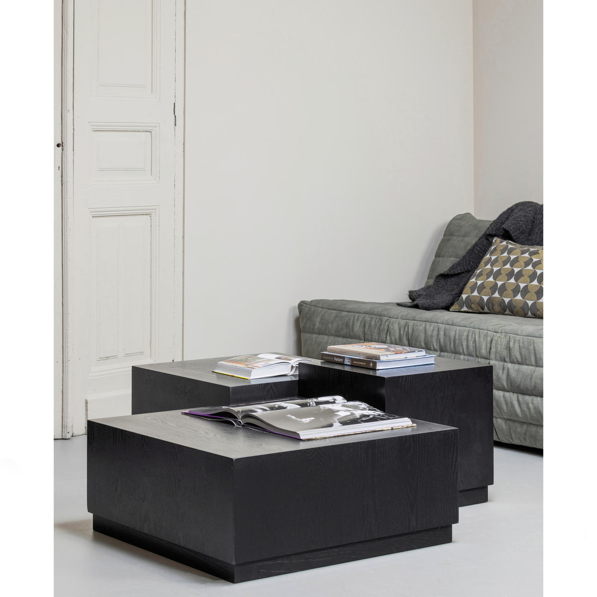 BEISTELLTISCHSET in Holzwerkstoff  - Schwarz, Design, Holzwerkstoff - Livetastic