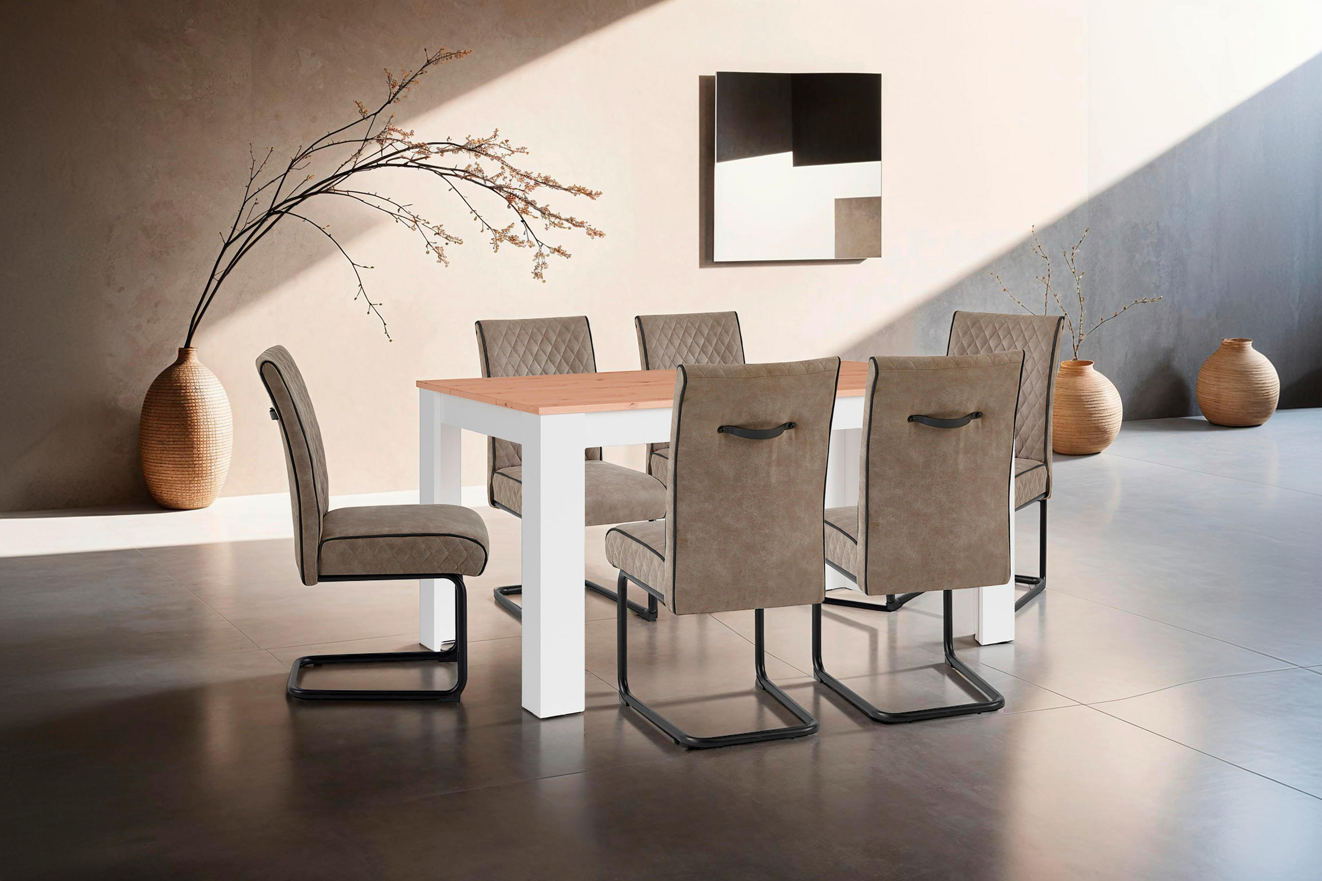 ESSTISCH rechteckig Weiß, Eiche Artisan  - Weiß/Eiche Artisan, MODERN, Holzwerkstoff (160/90/75cm) - MID.YOU