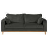 3-SITZER-SOFA Mikrofaser Dunkelgrau  - Wengefarben/Dunkelgrau, Design, Holz/Textil (193/86/87cm) - Livetastic