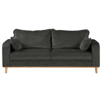 3-SITZER-SOFA Mikrofaser Dunkelgrau  - Wengefarben/Dunkelgrau, Design, Holz/Textil (193/86/87cm) - Livetastic
