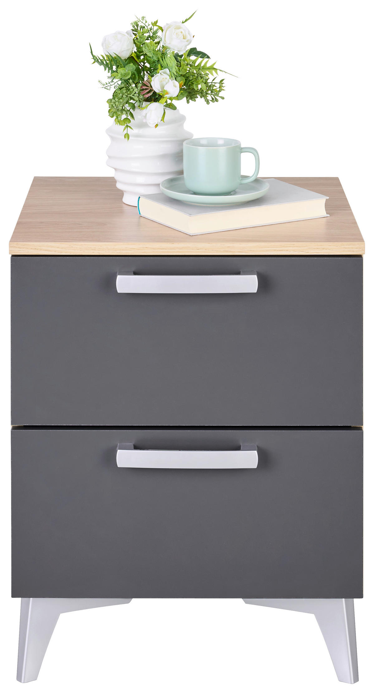 ETAJERĂ  46/45/40 cm culoare lemn stejar  - culoare lemn stejar/negru, Konventionell, plastic/material pe bază de lemn (46/45/40cm) - Hom`in