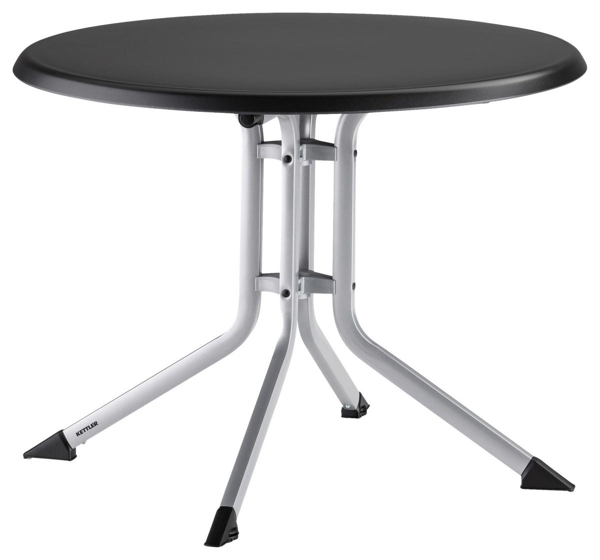 GARTENKLAPPTISCH Metall, Kunststoff rund  - Anthrazit/Silberfarben, Basics, Kunststoff/Metall (100/74cm) - Kettler