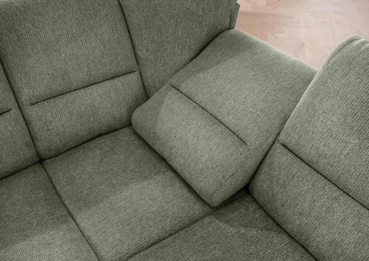 ECKSOFA in Chenille Dunkelgrün  - Chromfarben/Dunkelgrün, Modern, Textil/Metall (236/275cm) - Livetastic