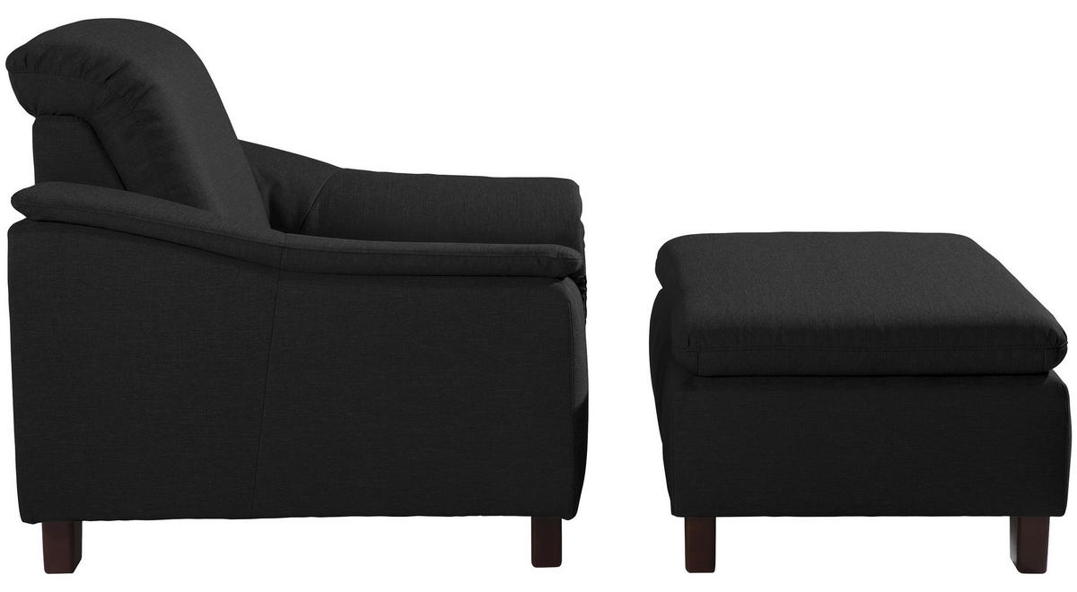 SESSEL in Flachgewebe Schwarz  - Nussbaumfarben/Schwarz, Design, Holz/Textil (100/87/82cm) - Max Winzer