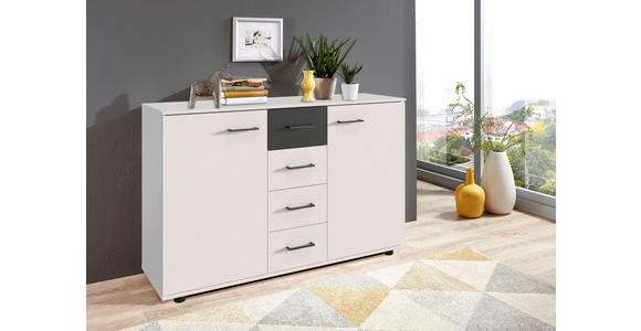 KOMMODE in 130/83/41 cm - Schwarz/Graphitfarben, KONVENTIONELL, Holzwerkstoff/Kunststoff (130/83/41cm) - Carryhome