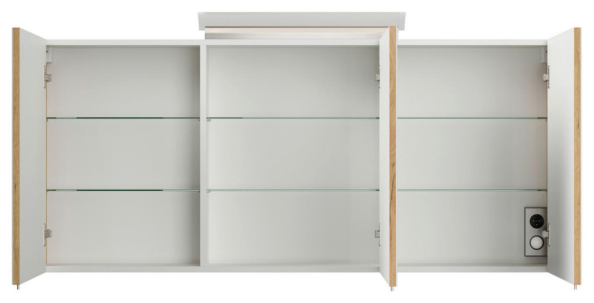 SPIEGELSCHRANK 140/62/17 cm  - Eichefarben, MODERN, Glas/Holzwerkstoff (140/62/17cm) - MID.YOU
