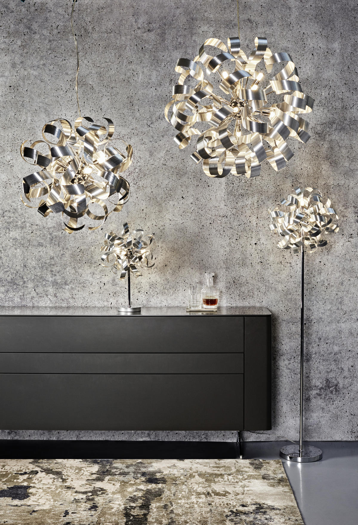 ZÁVESNÉ SVIETIDLO, 40/320 cm  - chrómová, Design, kov (40/320cm) - Ambiente