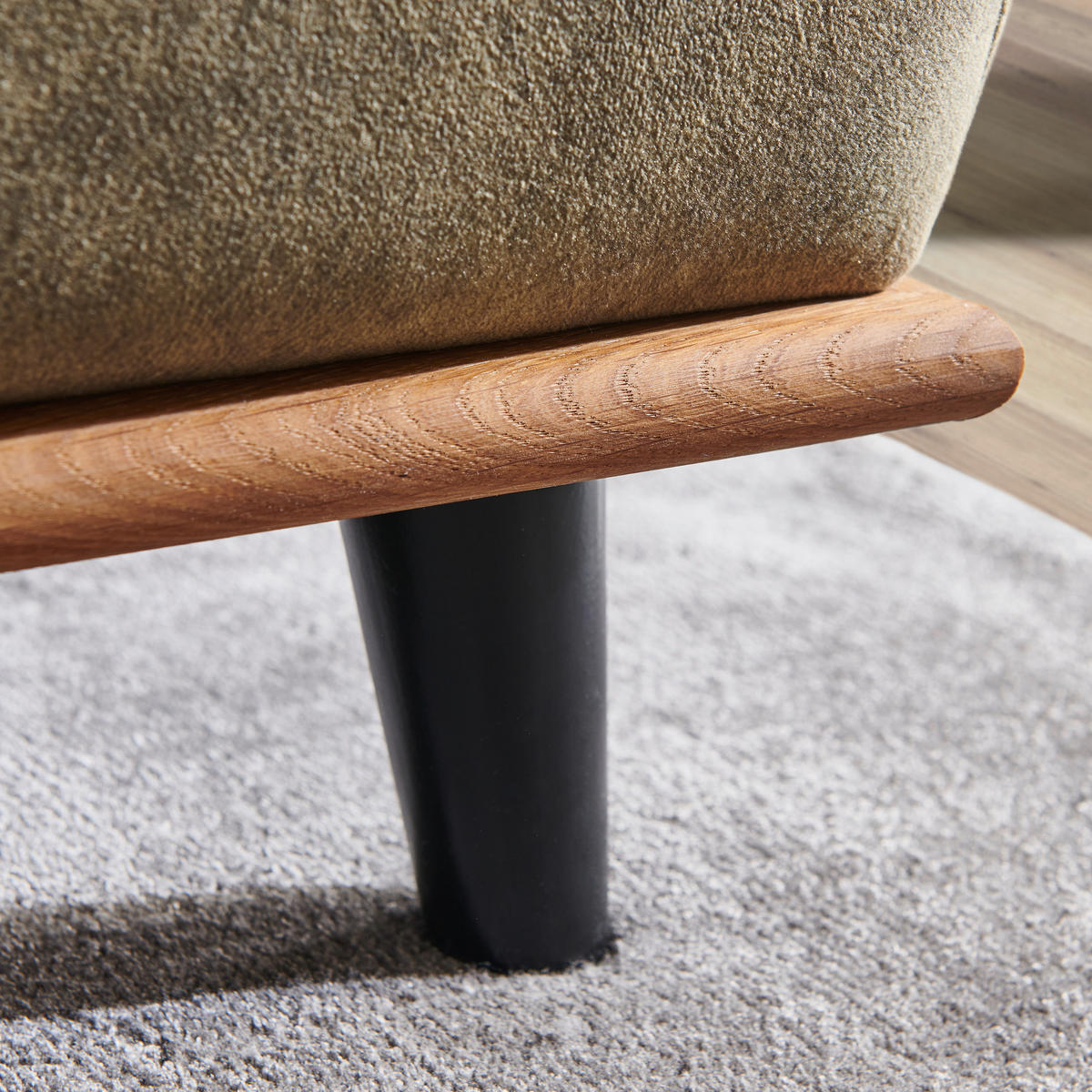 SCHLAFSOFA Webstoff Olivgrün  - Schwarz/Olivgrün, Design, Holz/Textil (206/77-87/102cm) - Novel