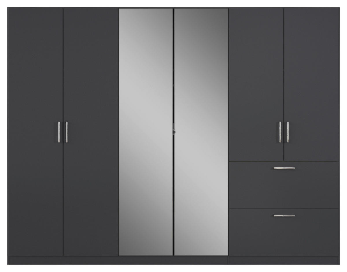 DREHTÜRENSCHRANK in Grau  - Chromfarben/Grau, Modern, Holzwerkstoff/Kunststoff (271/210/54cm) - Rauch Möbel