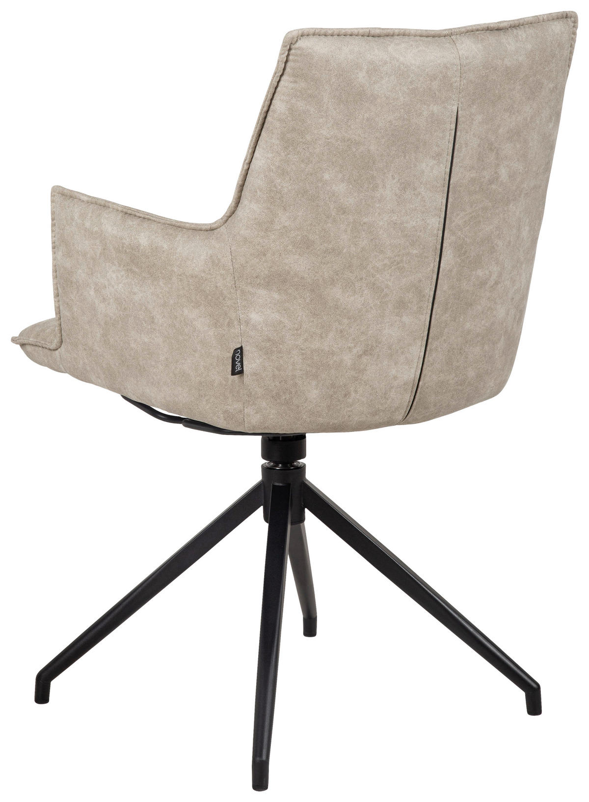 ARMLEHNSTUHL  Wippfunktion, Sitzfläche 360° drehbar, automatische Rückholfunktion Mikrofaser  Schwarz, Taupe  - Taupe/Schwarz, Design, Textil/Metall (59/88,5/62cm) - Novel