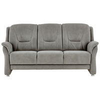 3-SITZER-SOFA in Mikrofaser Grau  - Beige/Alufarben, Konventionell, Textil/Metall (198/100/89cm) - Beldomo Comfort