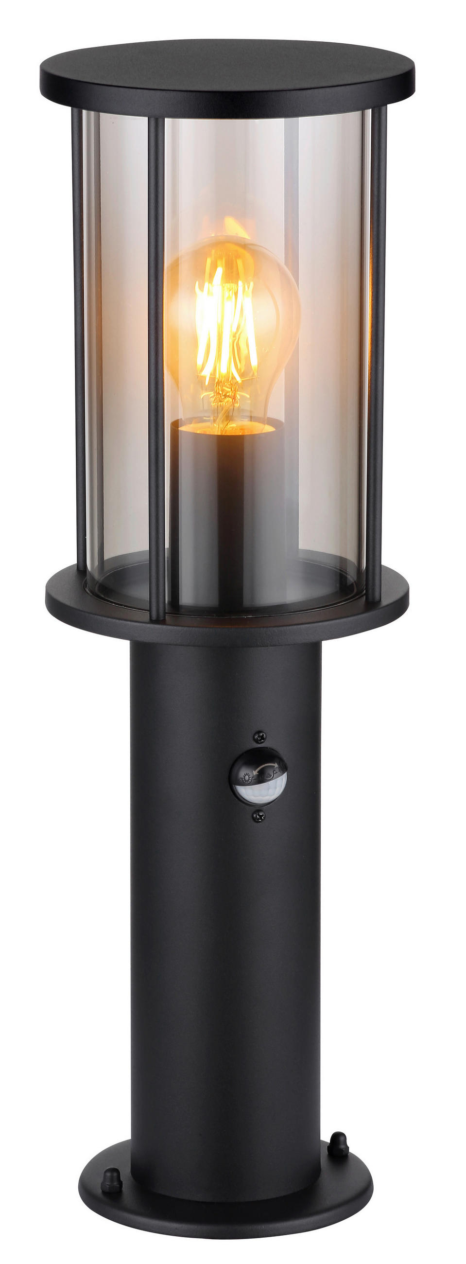 AUSSENLEUCHTE - Schwarz, Konventionell, Glas/Metall (14,3/45cm) - Globo