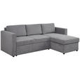 ECKSOFA Grau Webstoff  - Schwarz/Grau, KONVENTIONELL, Kunststoff/Textil (230/155cm) - Carryhome