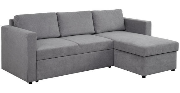 ECKSOFA Grau Webstoff  - Schwarz/Grau, KONVENTIONELL, Kunststoff/Textil (230/155cm) - Carryhome