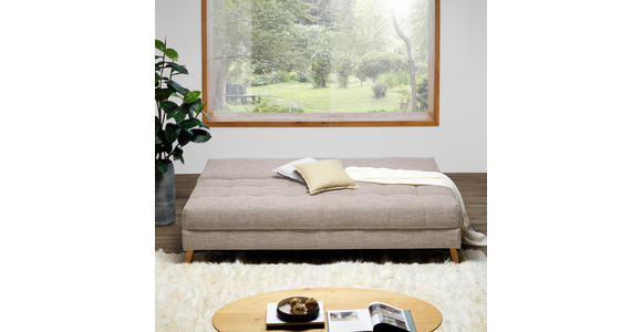 SCHLAFSOFA in Textil Braun, Beige - Beige/Naturfarben, KONVENTIONELL, Holz/Textil (195/90/90cm) - Cantus