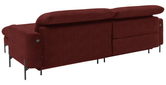 ECKSOFA in Flachgewebe Rot  - Rot/Schwarz, Design, Textil/Metall (252/191cm) - Dieter Knoll